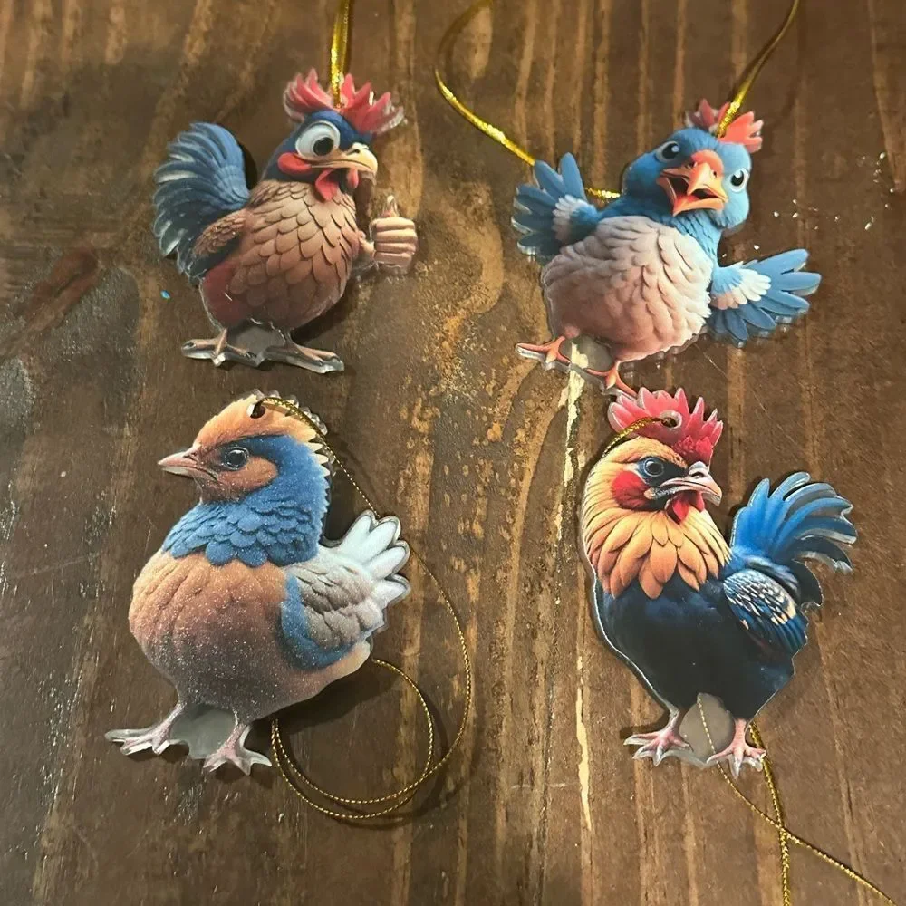 Colorful Bird Christmas Ornaments